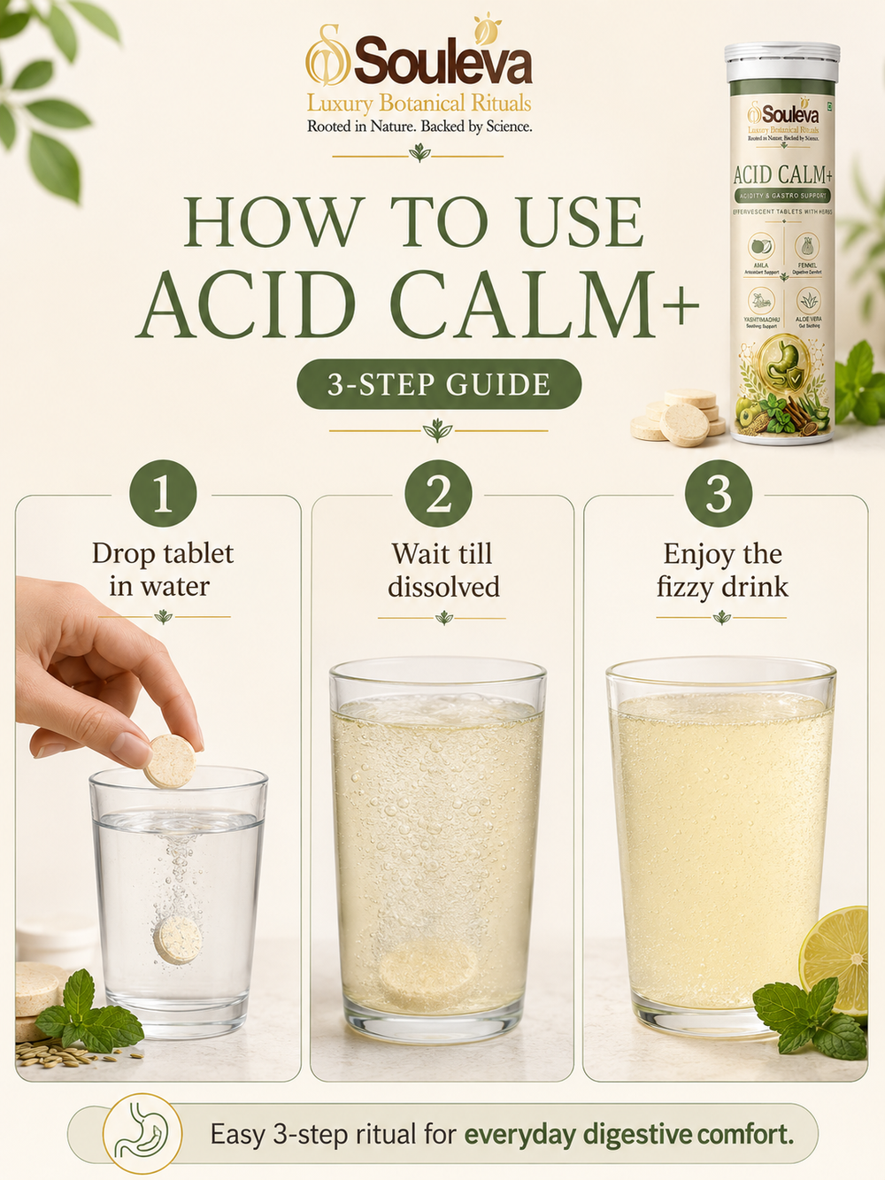 Acid Calm+ Nutraceutical Effervescent Tablets