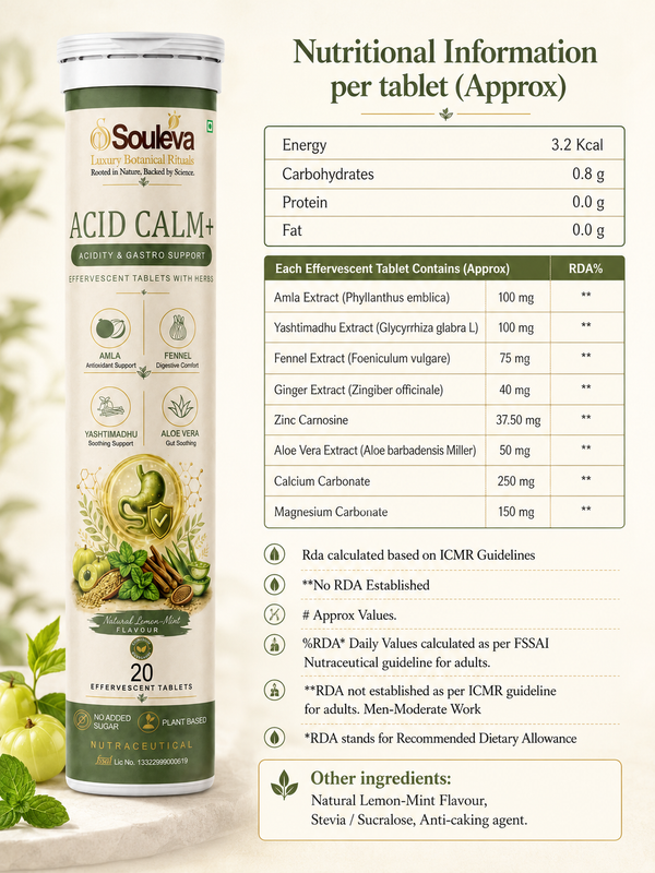 Acid Calm+ Nutraceutical Effervescent Tablets