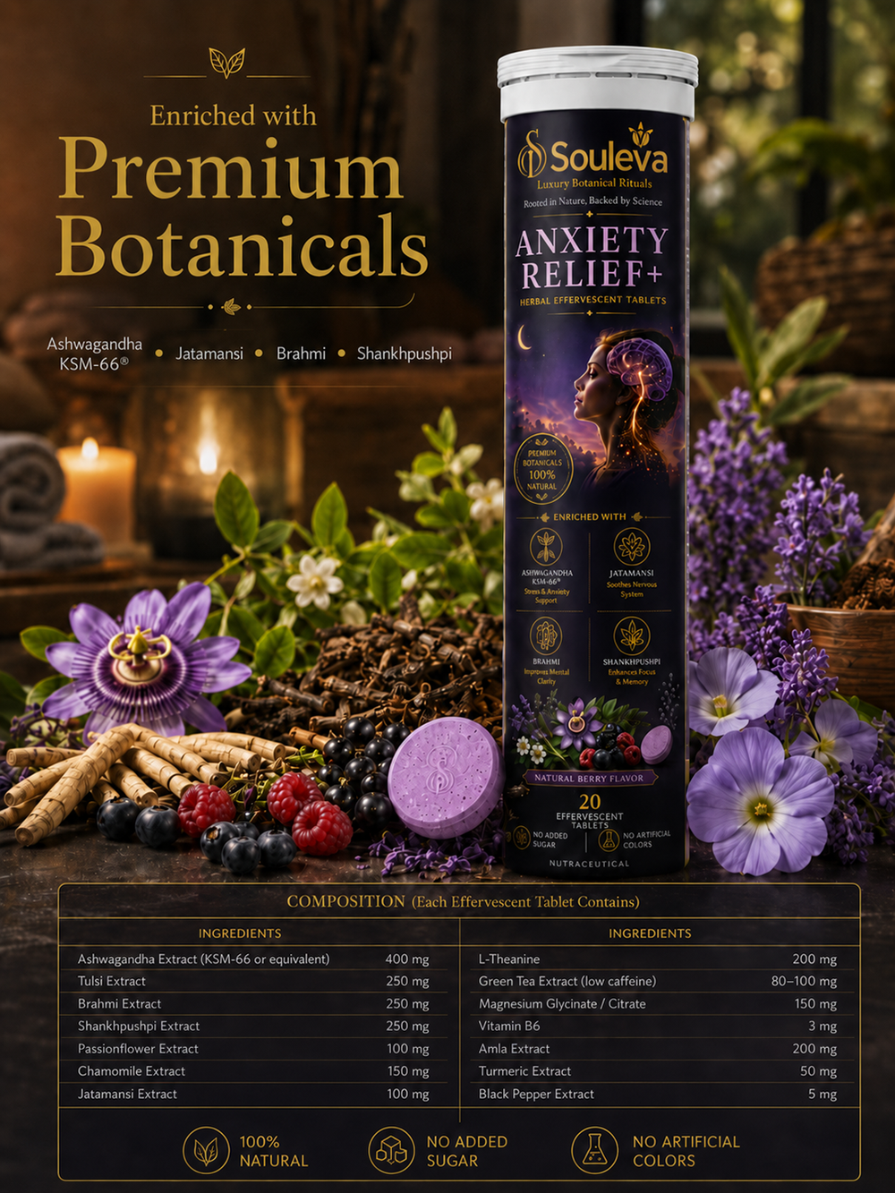 Anxiety Relief+ Herbal Effervescent Tablets