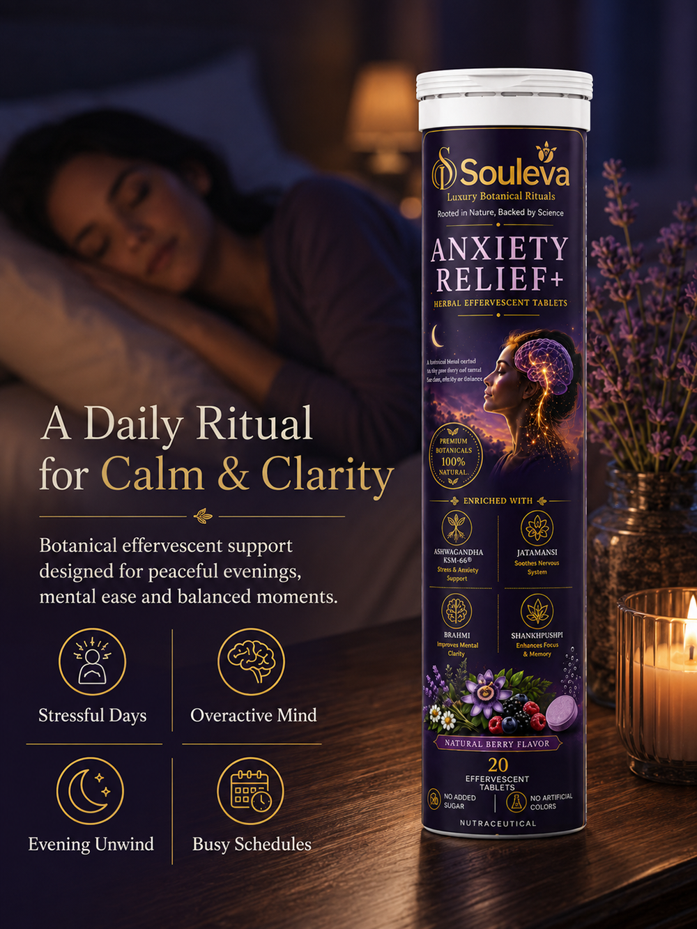 Anxiety Relief+ Herbal Effervescent Tablets
