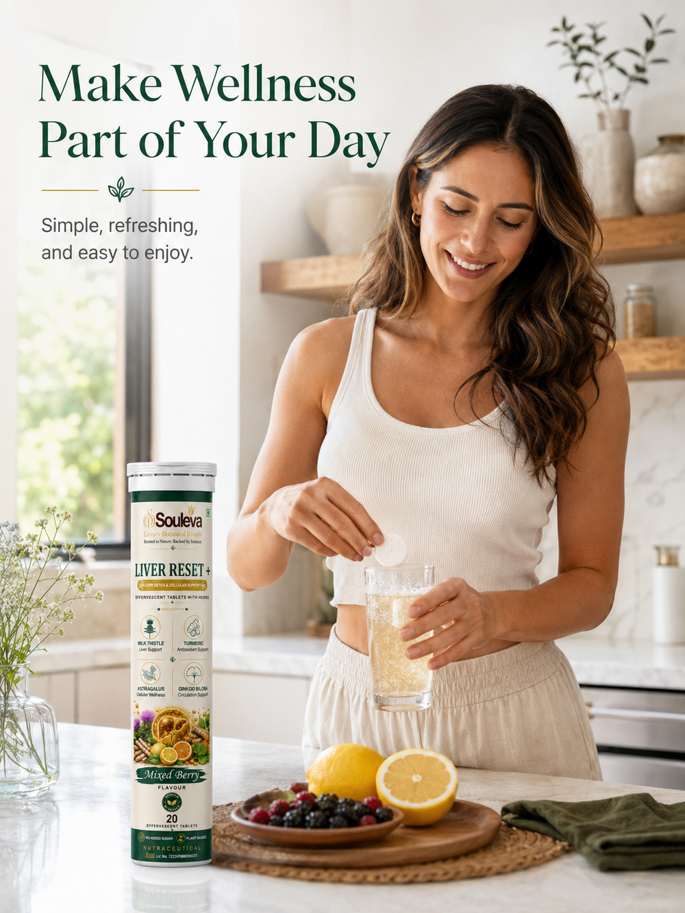 Souleva Liver Reset+ Effervescent Tablets for Liver Detox & Cellular Support