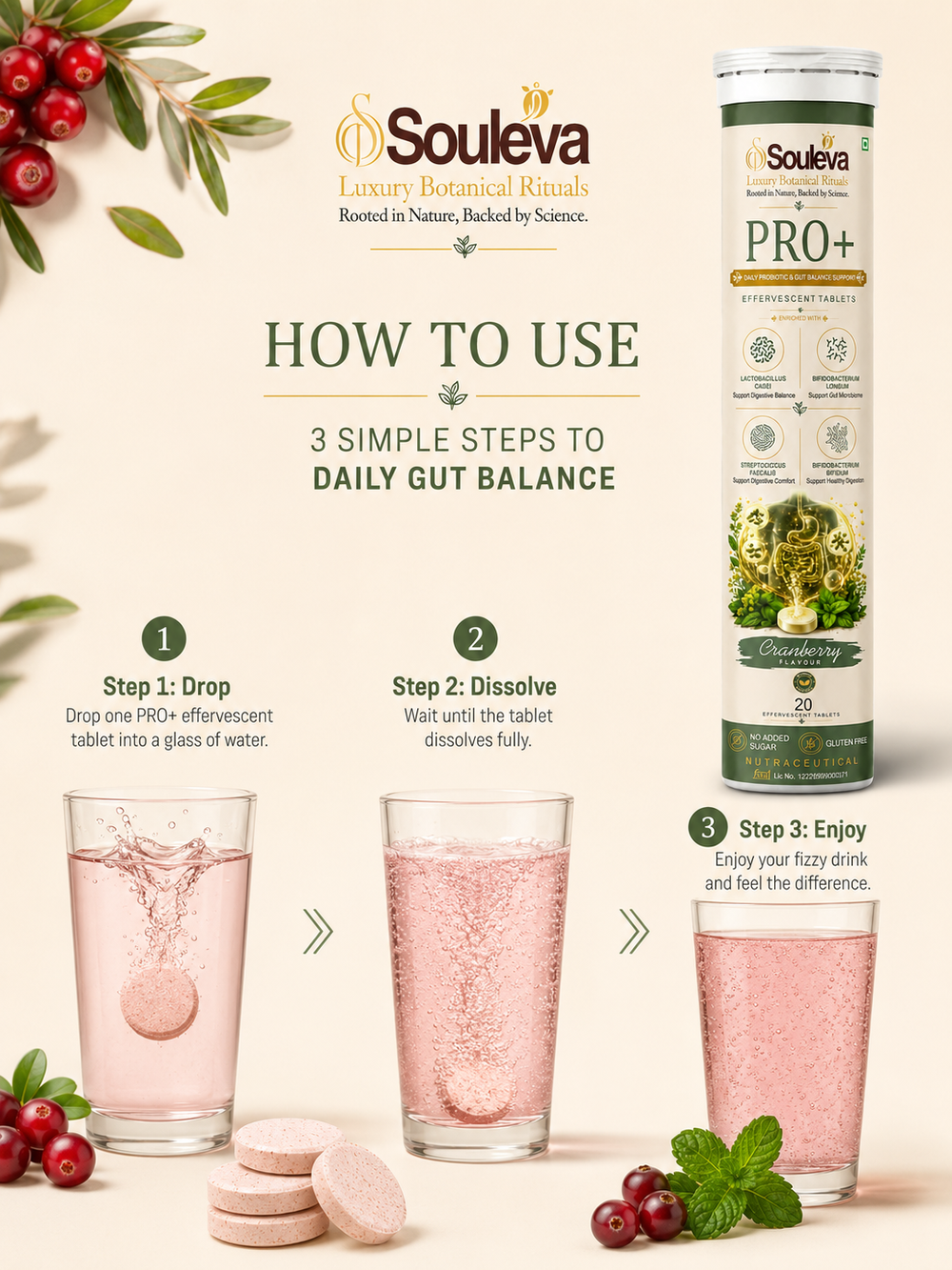 PRO+ Multi-Strain Probiotic Effervescent Tablets