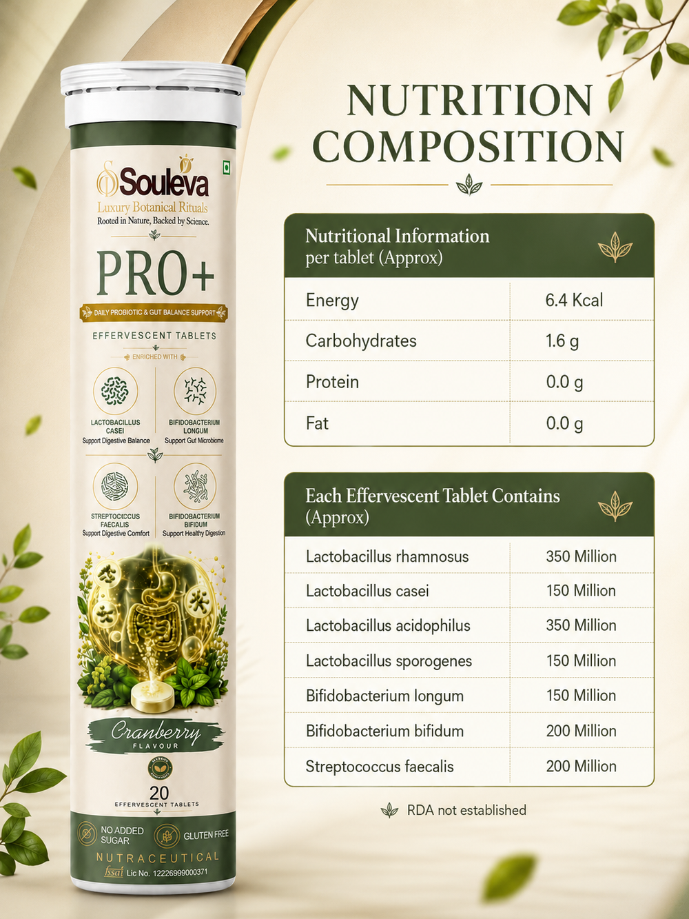 PRO+ Multi-Strain Probiotic Effervescent Tablets
