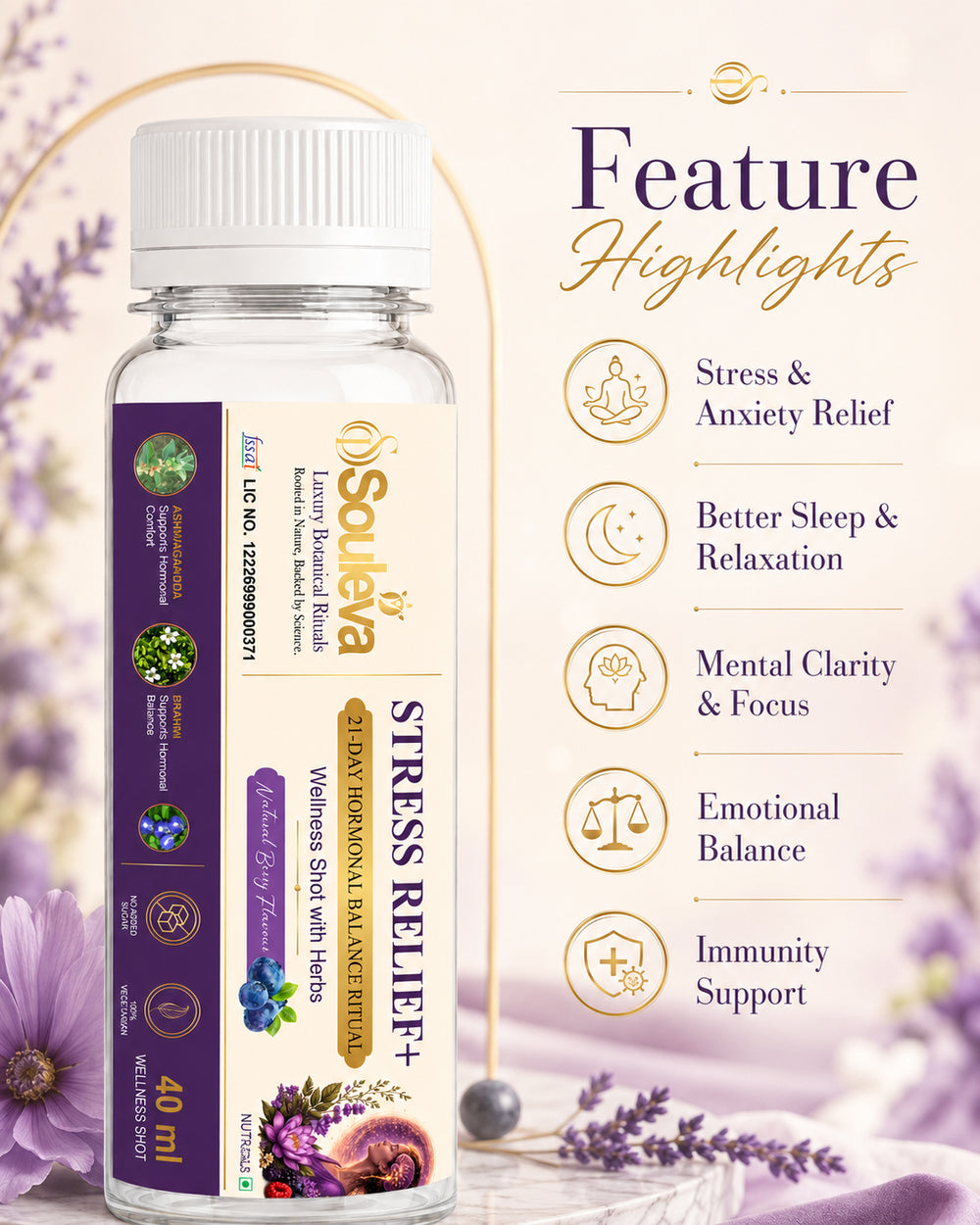 Souleva Stress Relief+ Herbal Wellness Shots